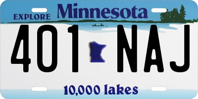 MN license plate 401NAJ