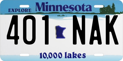 MN license plate 401NAK