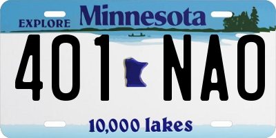 MN license plate 401NAO