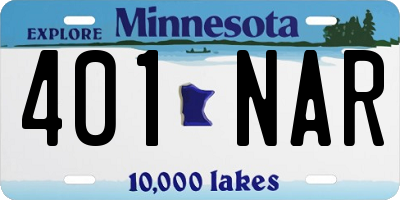 MN license plate 401NAR
