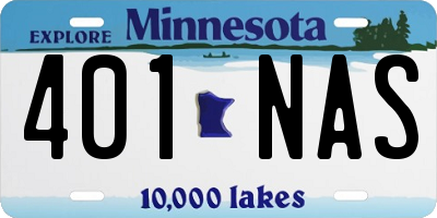 MN license plate 401NAS