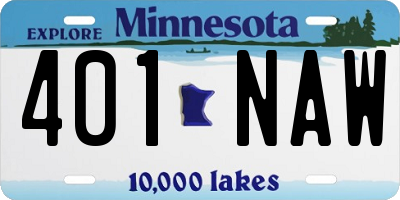 MN license plate 401NAW