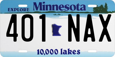 MN license plate 401NAX