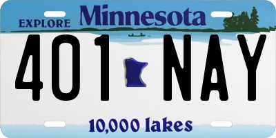 MN license plate 401NAY