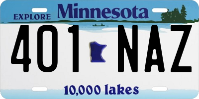 MN license plate 401NAZ