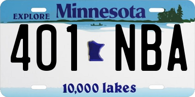 MN license plate 401NBA
