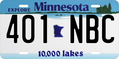 MN license plate 401NBC
