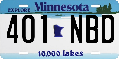 MN license plate 401NBD
