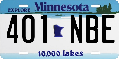 MN license plate 401NBE