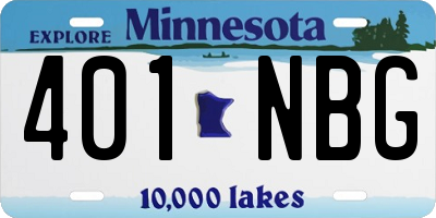 MN license plate 401NBG