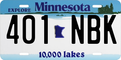 MN license plate 401NBK
