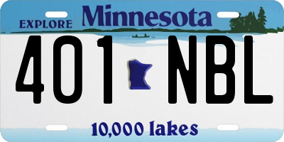 MN license plate 401NBL