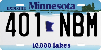 MN license plate 401NBM