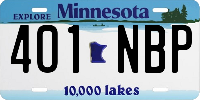 MN license plate 401NBP