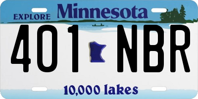 MN license plate 401NBR