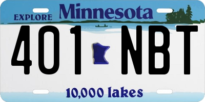MN license plate 401NBT
