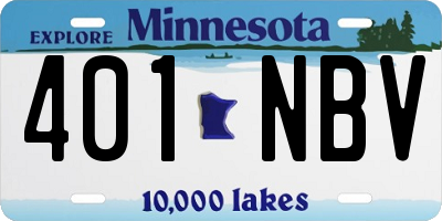 MN license plate 401NBV