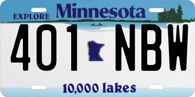 MN license plate 401NBW