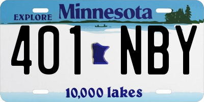 MN license plate 401NBY