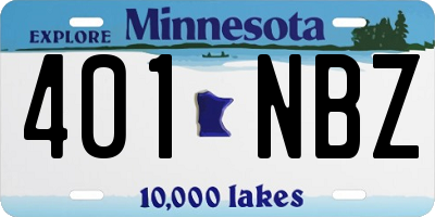 MN license plate 401NBZ