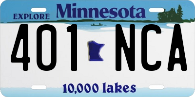 MN license plate 401NCA