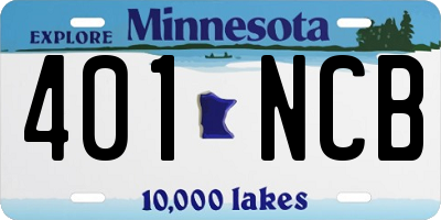 MN license plate 401NCB