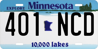 MN license plate 401NCD