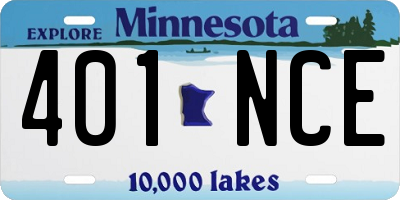 MN license plate 401NCE