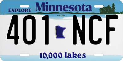 MN license plate 401NCF