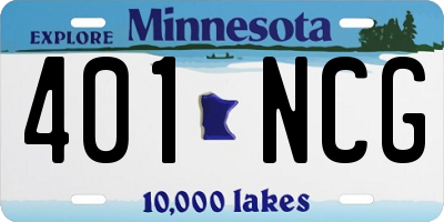 MN license plate 401NCG