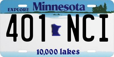 MN license plate 401NCI