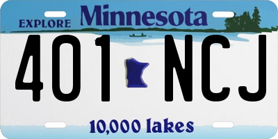 MN license plate 401NCJ