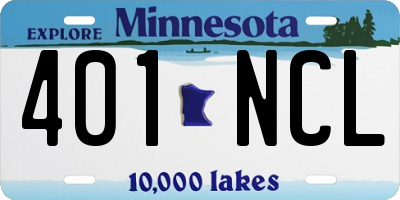 MN license plate 401NCL