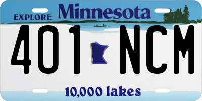 MN license plate 401NCM