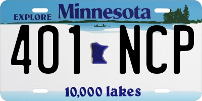 MN license plate 401NCP