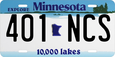 MN license plate 401NCS