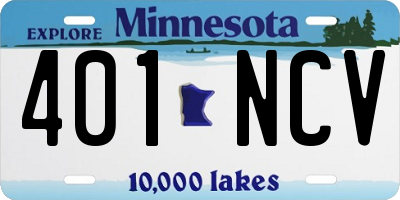 MN license plate 401NCV