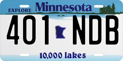 MN license plate 401NDB