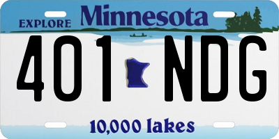 MN license plate 401NDG