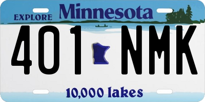 MN license plate 401NMK