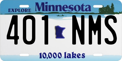 MN license plate 401NMS