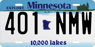 MN license plate 401NMW