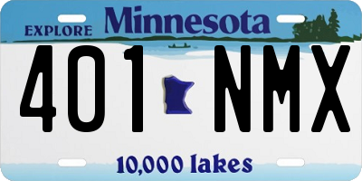 MN license plate 401NMX