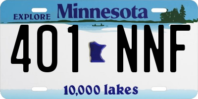 MN license plate 401NNF