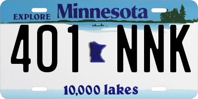MN license plate 401NNK