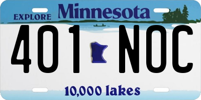 MN license plate 401NOC