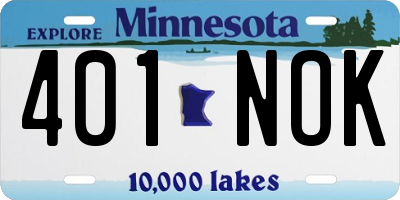 MN license plate 401NOK