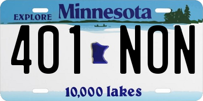 MN license plate 401NON