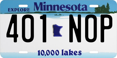 MN license plate 401NOP