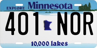 MN license plate 401NOR